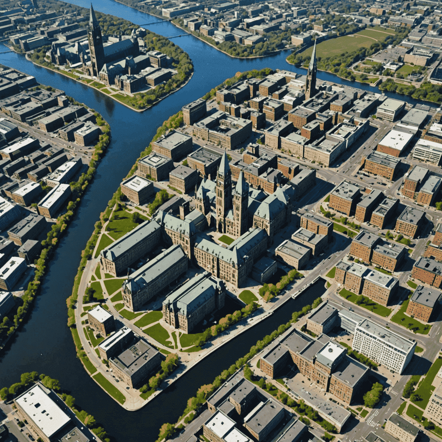 Map showing the location of Leatherproduce Retirement Blog office in Ottawa, Canada. The map highlights the office building on Maple Street, surrounded by nearby landmarks such as the Parliament Hill, Rideau Canal, and ByWard Market.